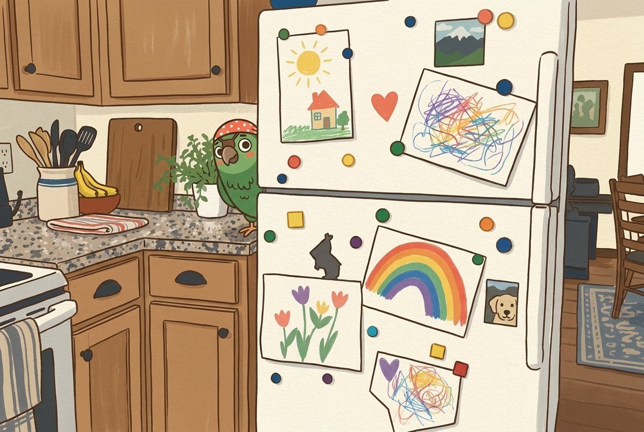 Themed illustration of the example scene